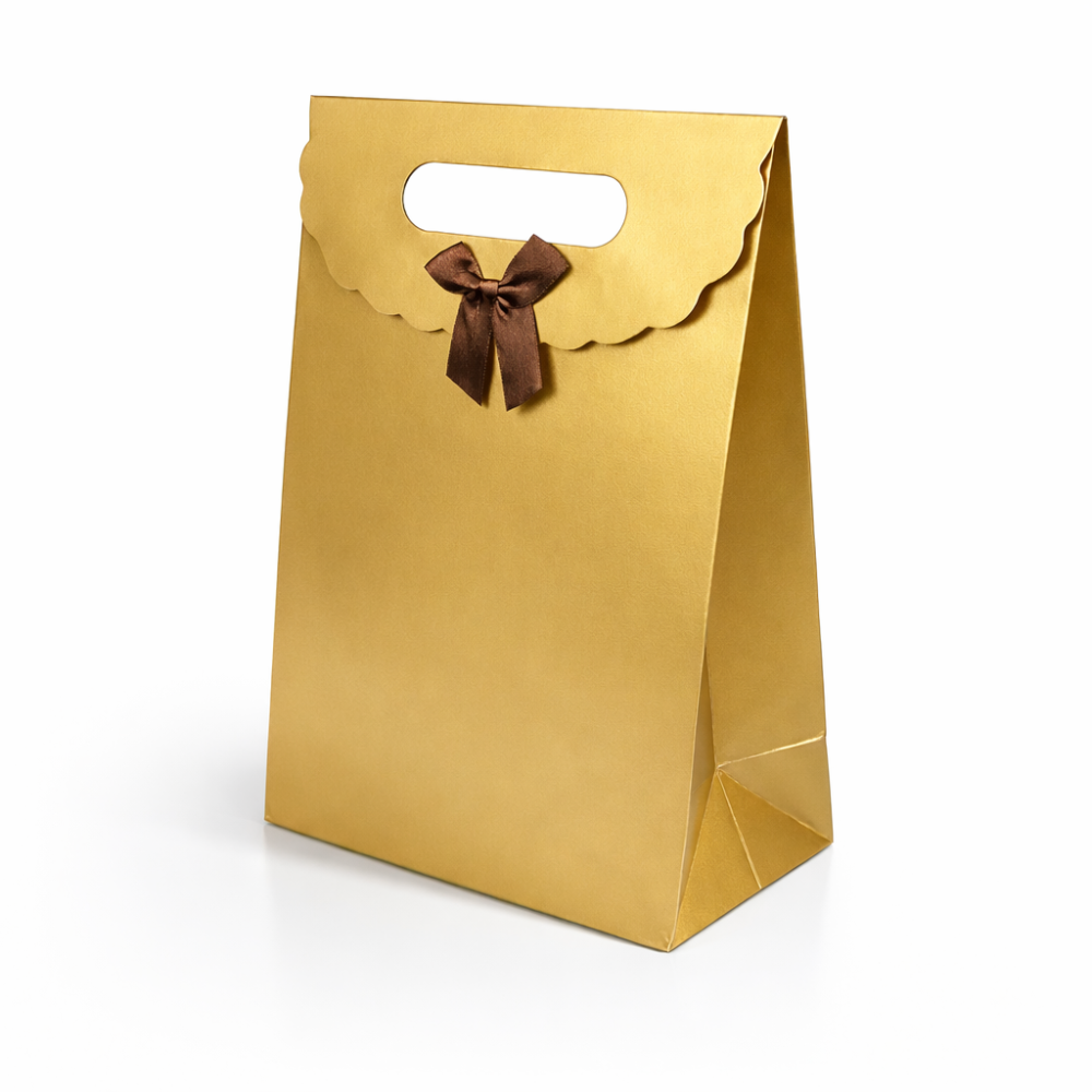 12 scatole regalo con velcro 12,5x6x16 cm - dorate