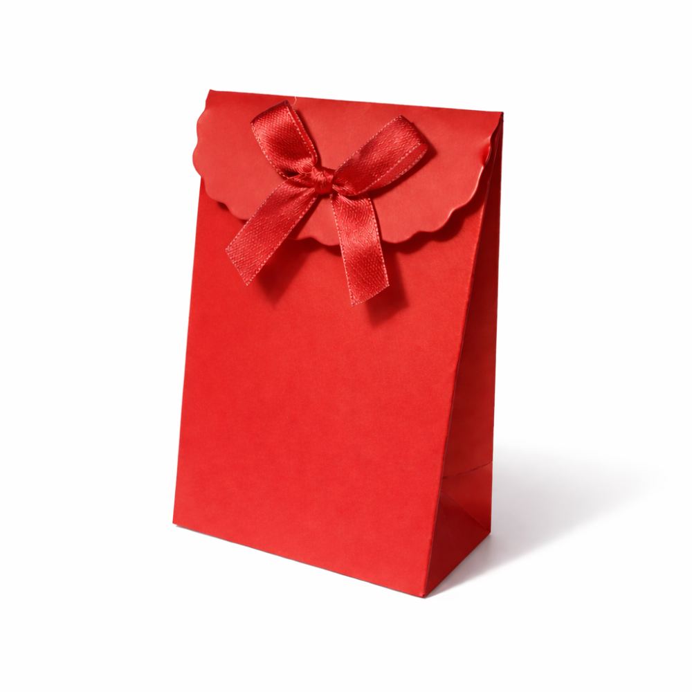 12 bustine regalo per gioielli con chiusura in velcro 7,5x4x10,5 cm - rosse