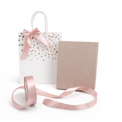 PACCHETTO SAN VALENTINO: 12 astucci in oro rosa + nastro di raso + 12 BORSE IN OMAGGIO