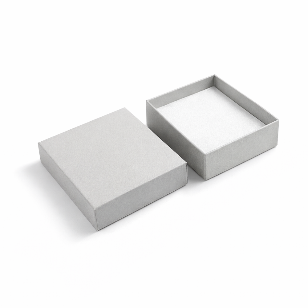 6 scatole portagioiellilli grigio chiaro per set di gioielli 15x15x4 cm