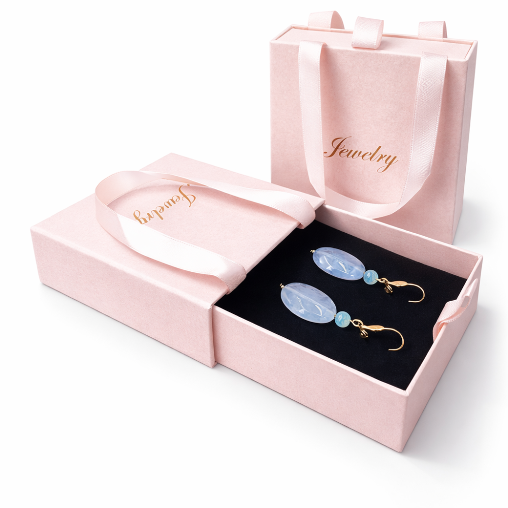 10 bustine porta gioielli per set 10x10x3,6 cm - Rosa confetto