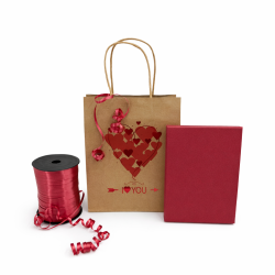 PACCHETTO SAN VALENTINO: 12 grandi cofanetti rossi + nastro bordeaux + 12 BUSTINE "I LOVE YOU" IN OMAGGIO