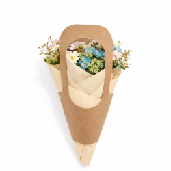 PACCHETTO PER FIORISTI: 18 sacchetti di carta kraft per fiori (3 misure) + carta da imballaggio - 6 SACCHETTI GRANDI IN OMAGGIO