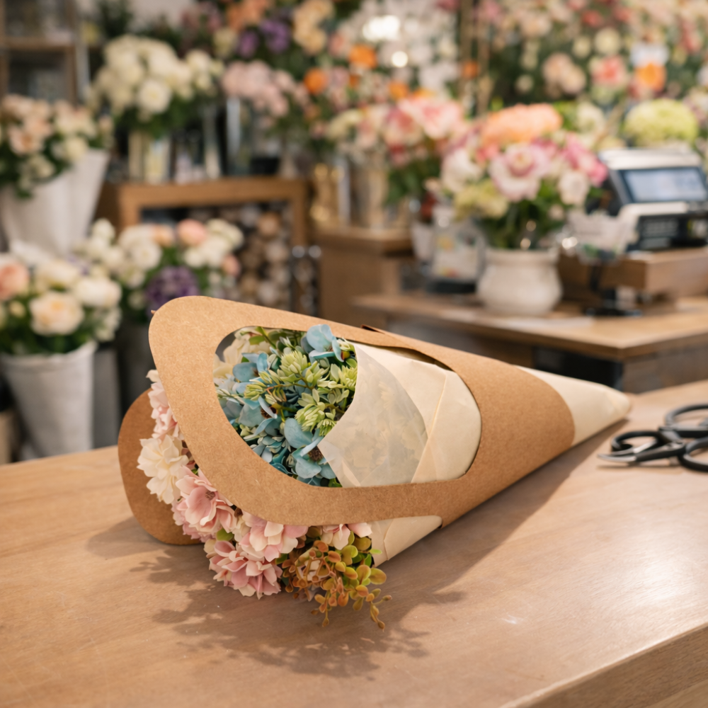 PACCHETTO 18 sacchetti kraft per fiori e carta arancione pastello - 6 GRANDI IN OMAGGIO