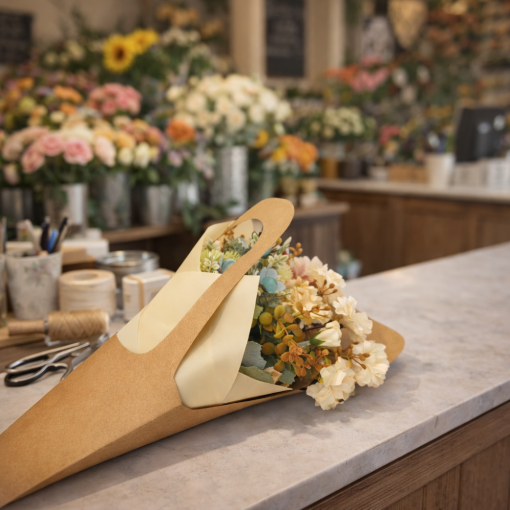 PACCHETTO 18 sacchetti kraft per fiori e carta arancione pastello - 6 GRANDI IN OMAGGIO