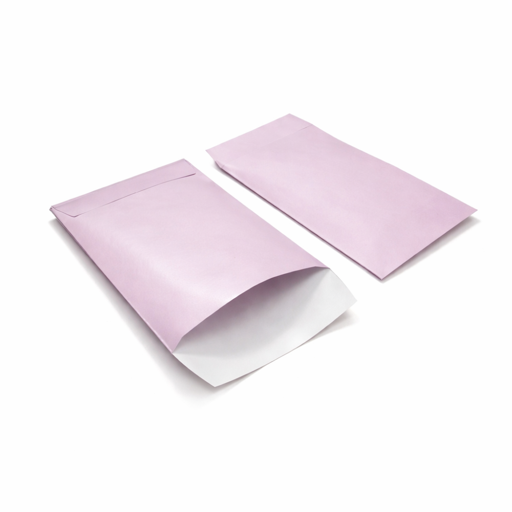 100 mini buste regalo in carta patinata 6x10 cm - malva pastello