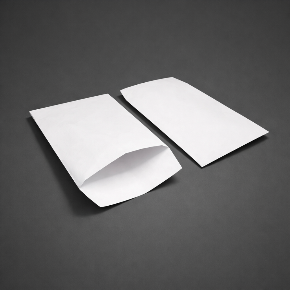 100 bustine regalo in carta patinata 7x13 cm - bianco