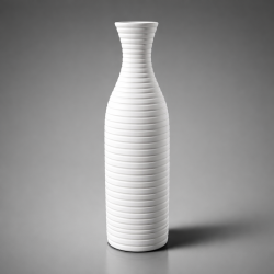 Vaso in ceramica bianco da 26 cm a forma di bottiglia