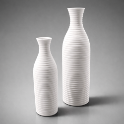 Vaso in ceramica bianco da 26 cm a forma di bottiglia