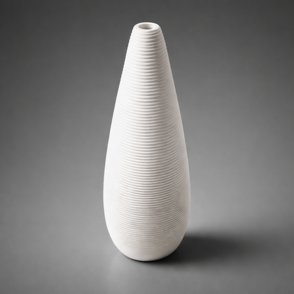 Vase céramique blanc à goulot étroit 22cm