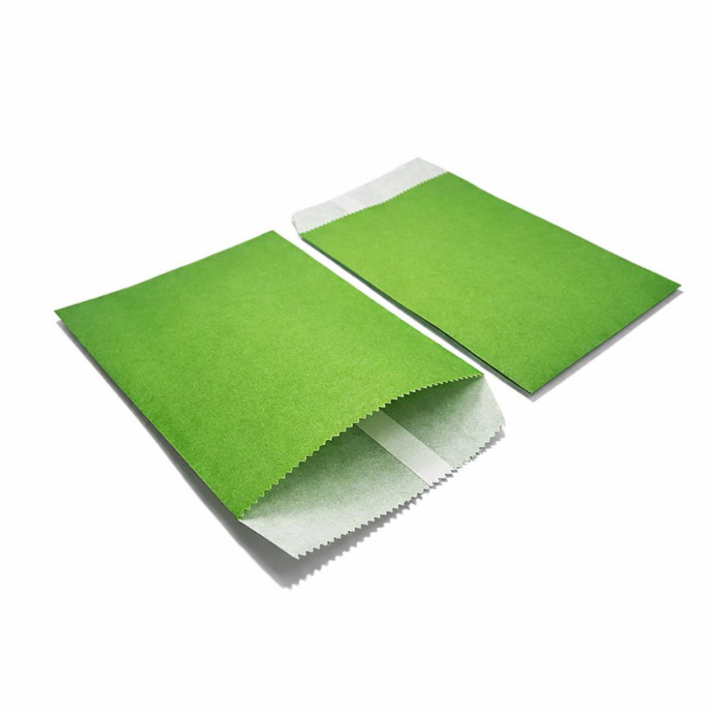 Set di 100 sacchetti regalo in carta kraft verde mela a tinta unita 16x23 cm