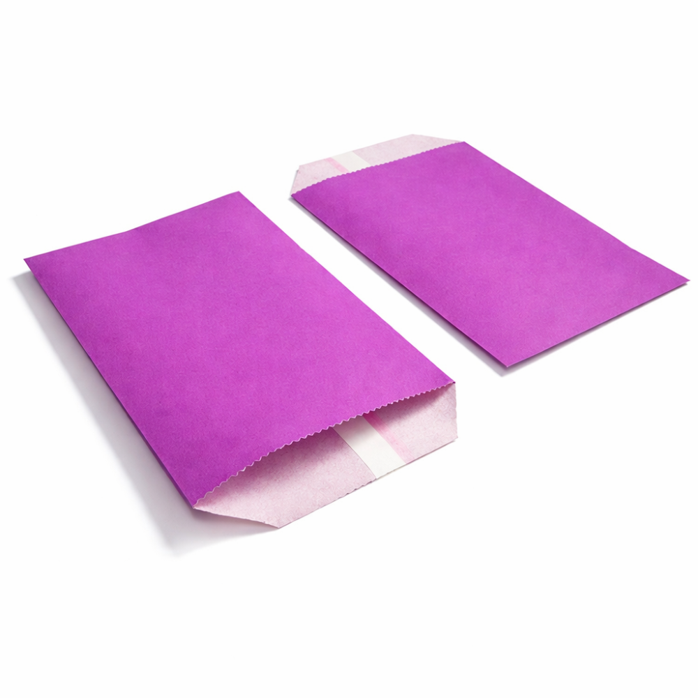 Confezione da 100 sacchetti regalo in carta kraft viola a tinta unita 16x23 cm