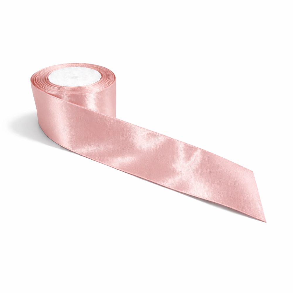 Rotolo di nastro satinato largo 4 cm - Rosa cipria