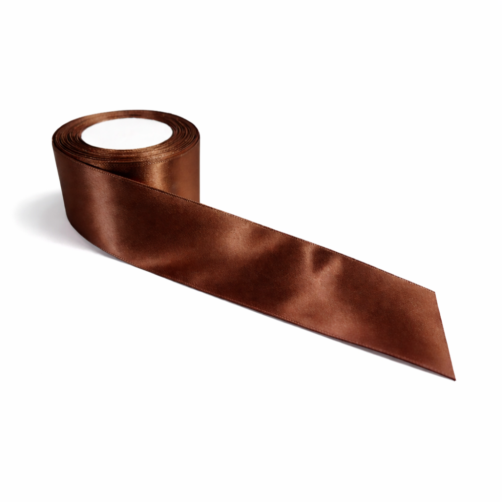 Rotolo di nastro satinato largo 4 cm - Marrone