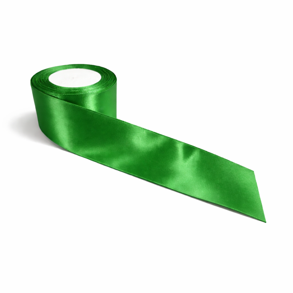 Rotolo di nastro satinato largo 4 cm - Verde