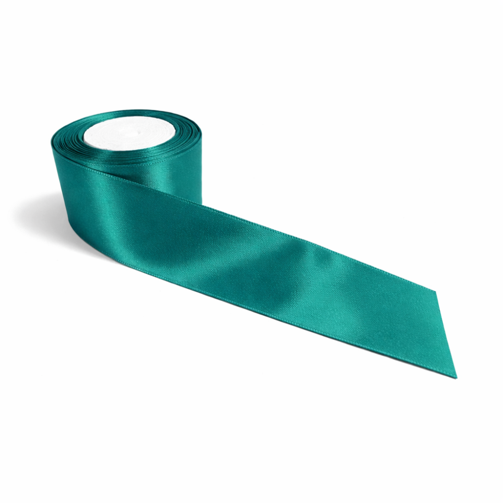 Bobina di nastro satinato largo 4 cm - Verde smeraldo
