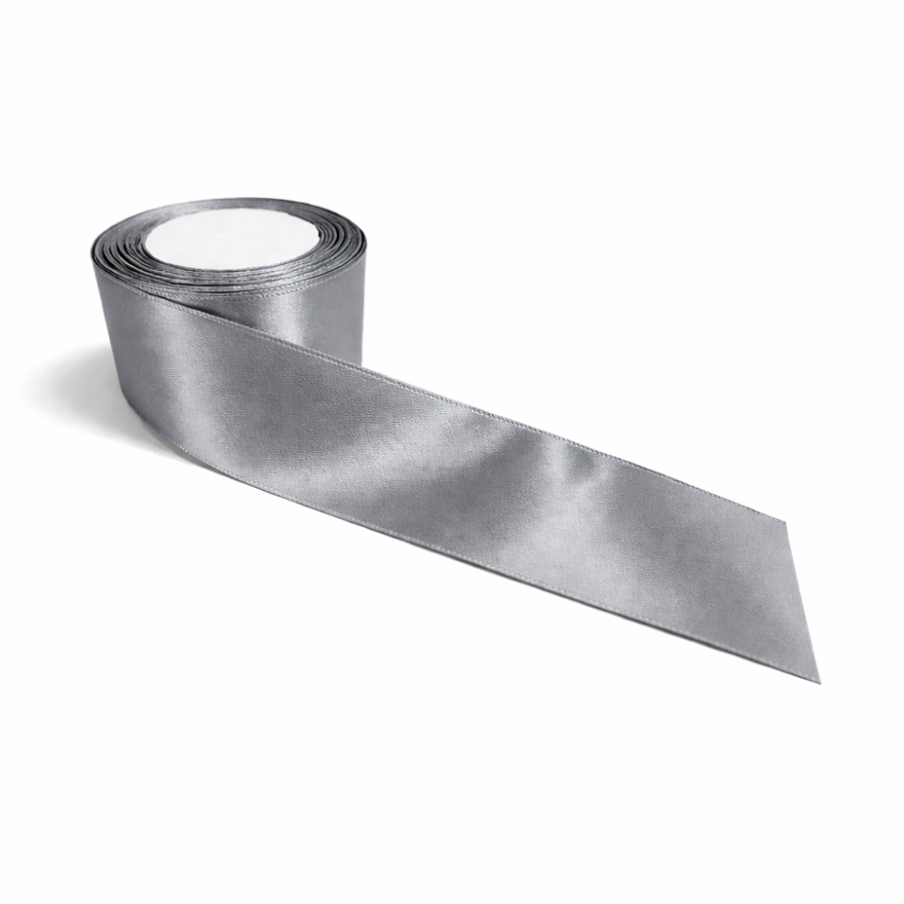 Rotolo di nastro satinato largo 4 cm - Grigio acciaio