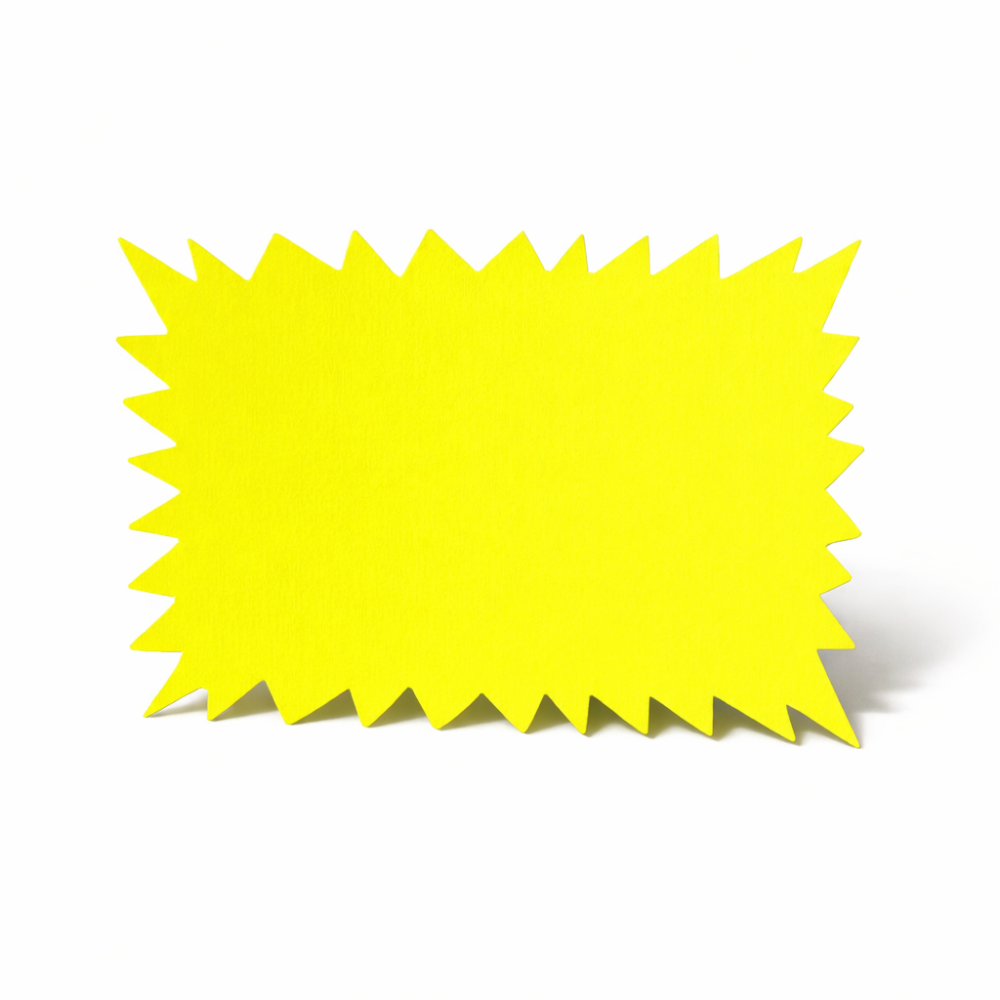 10 etichette giallo fluorescente per l'esposizione dei prezzi 13,5x9,5 cm