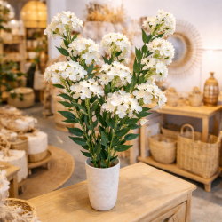 Ramo artificiale di fiori di ortensia - bianco