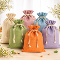 PACK PRO: 60 grandi sacchetti in juta colorati (20x30 cm) - 20 SACCHETTI IN OMAGGIO