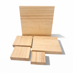 Set di 5 contenitori quadrati in legno di pino