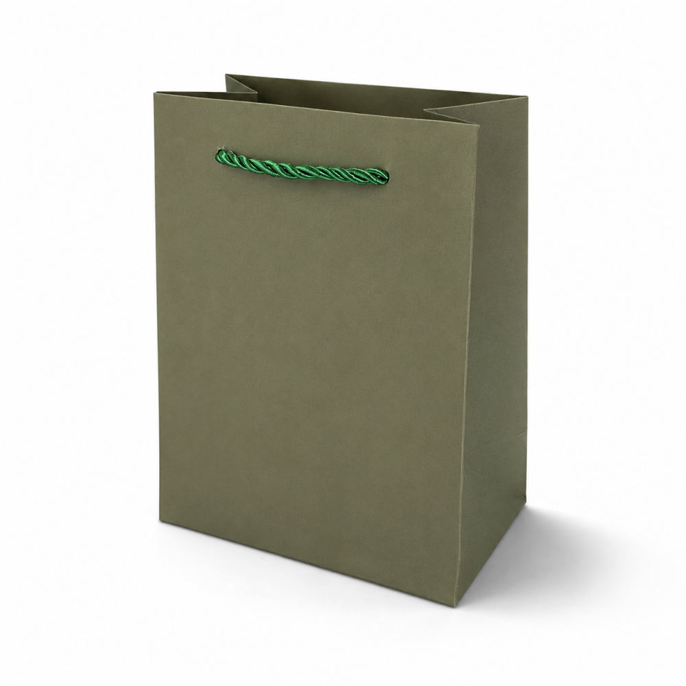 12 piccole borse regalo Verde Oliva - 14x8x18cm