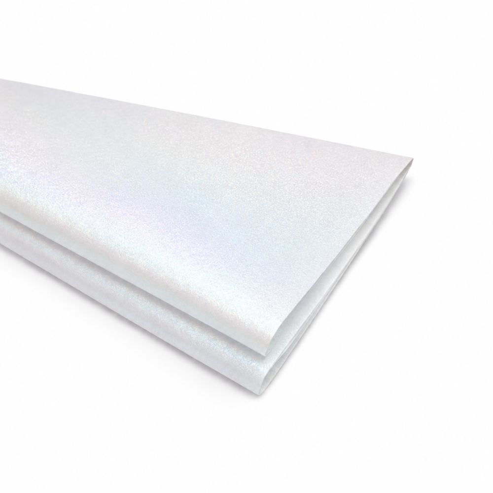 10 fogli di carta velina iridescente Bianco ghiacciato
