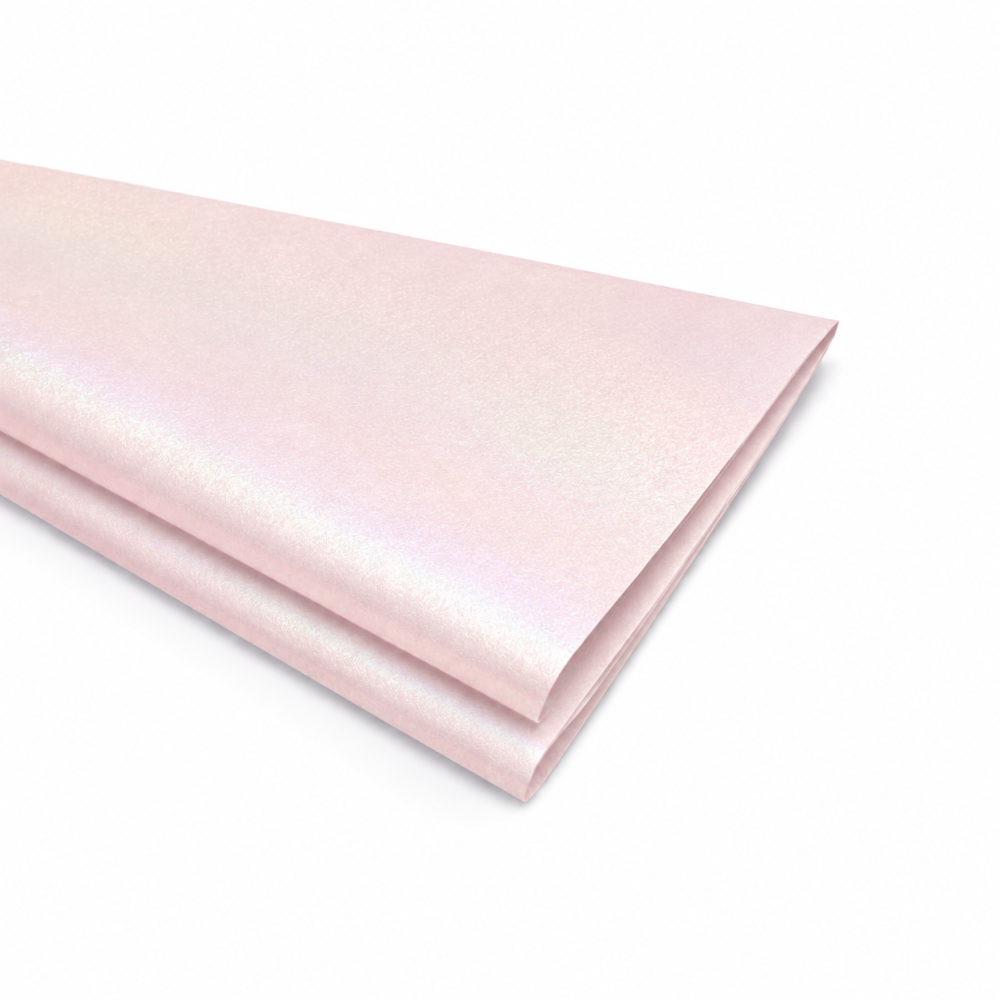 10 fogli di carta velina iridescente rosa cipria
