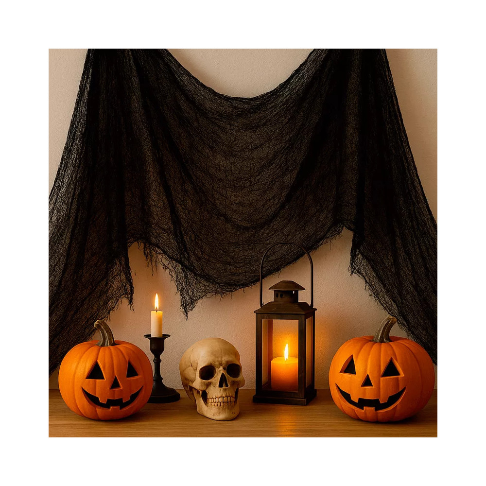Pack decorazione Halloween vetrina 9 pezzi nero rosso