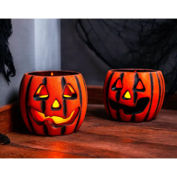 Pack "Luce Nera" - 24 candele LED di Halloween, zucca e teschio, -40%