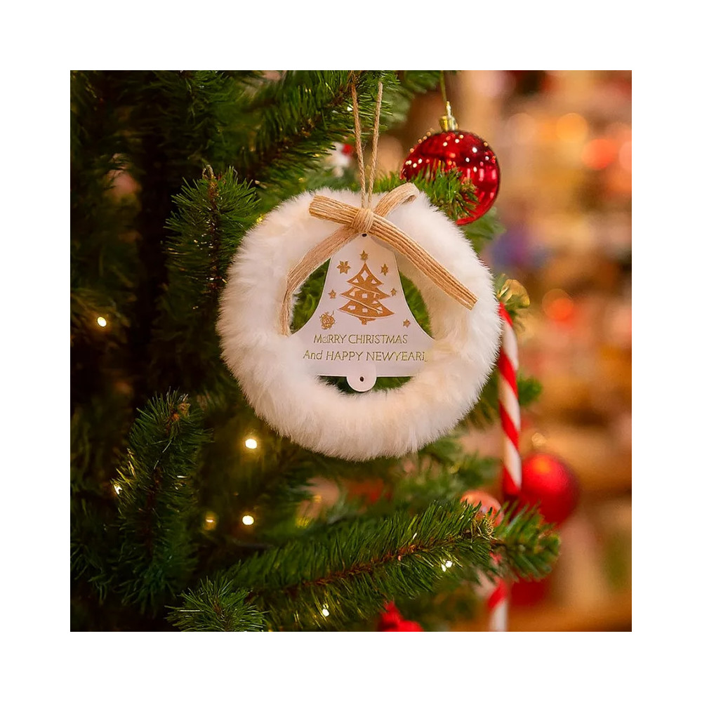 Decorazioni albero legno pelliccia nordica, confezione 12 di cui 6 in omaggio