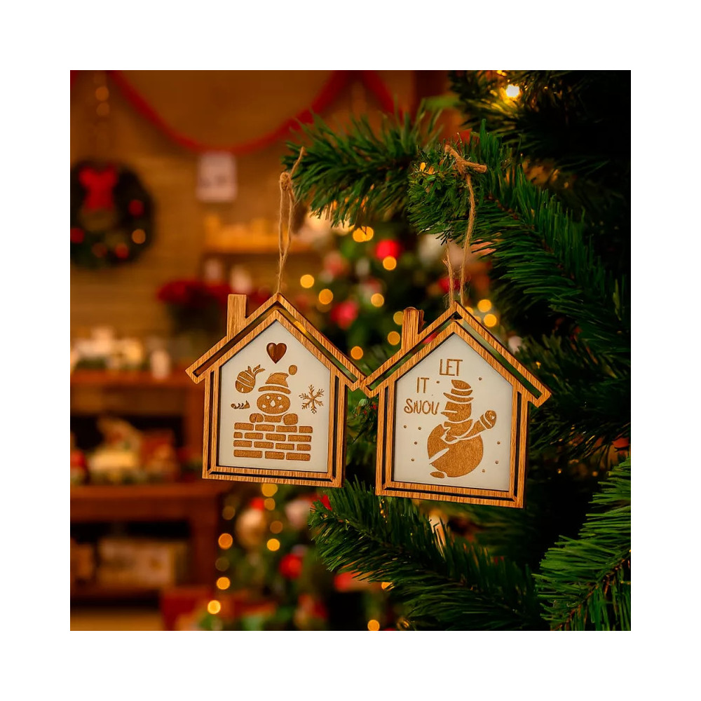Pack decorazioni albero in legno Petit Chalet, 14 pezzi di cui 7 in omaggio