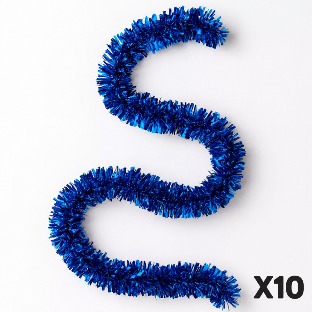 Lotto da 10 ghirlande di abete ø9 cm blu elettrico di cui 3 in omaggio