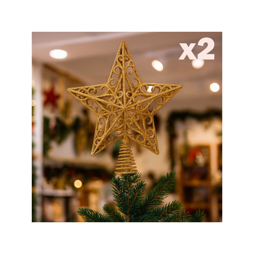 Duo di stelle per albero di Natale dorate, la 2ª IN OMAGGIO