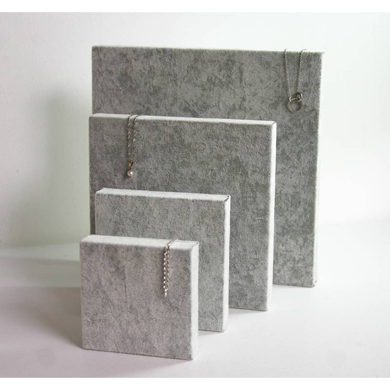 Lot de 4 volumes carrés en velours gris - 6261