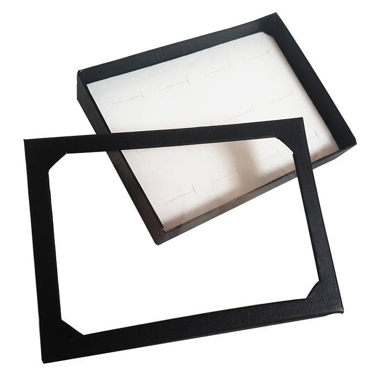 Baguier noir en carton avec couvercle 12 bagues - 6831