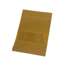50 buste in carta kraft con chiusura a zip, 14+4x20 cm