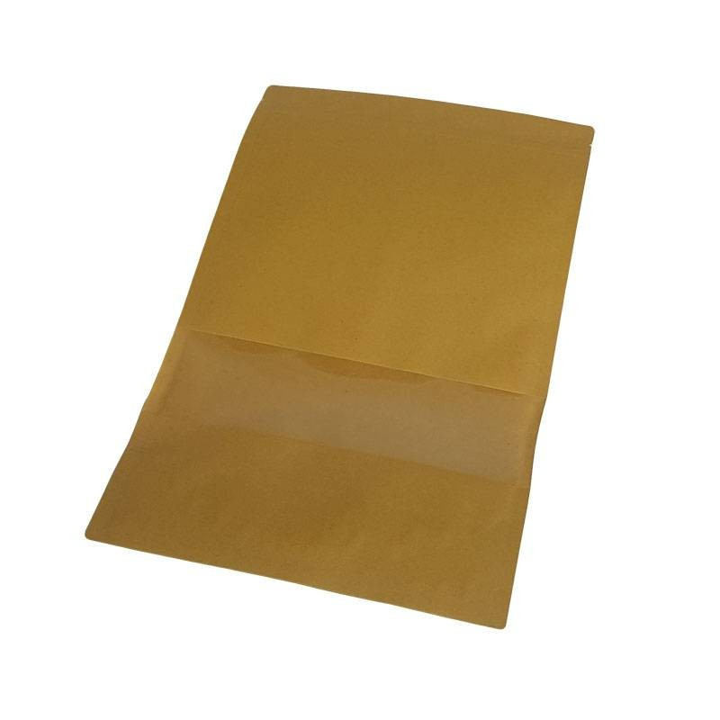 50 poches à zip en papier kraft à fenêtre 20x30+5cm - 6790