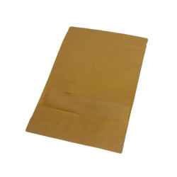 Set di 50 sacchetti con chiusura a zip in carta kraft con finestra 18+4x26 cm