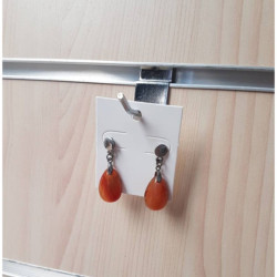 Confezione da 100 supporti per gioielli in cartoncino bianco 6x5 cm - 6889