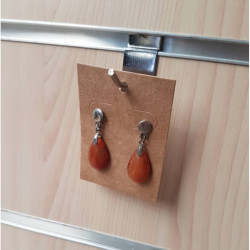 100 supporti in cartone marrone per gioielli da appendere 6x8 cm - 6887