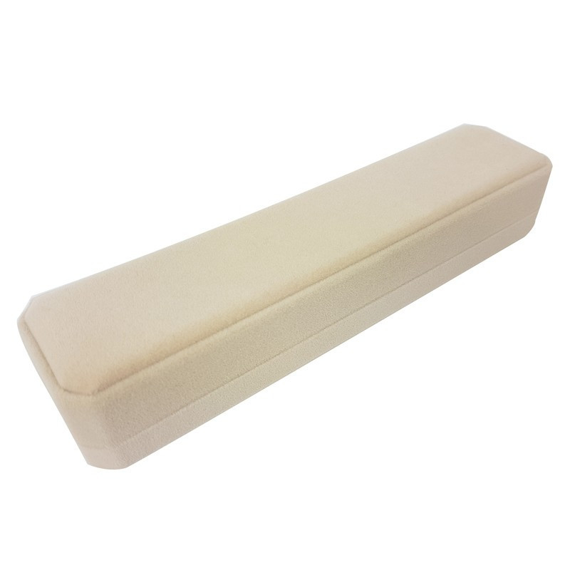 1 écrin en velours beige clair uni à bracelet ou stylo - 10103