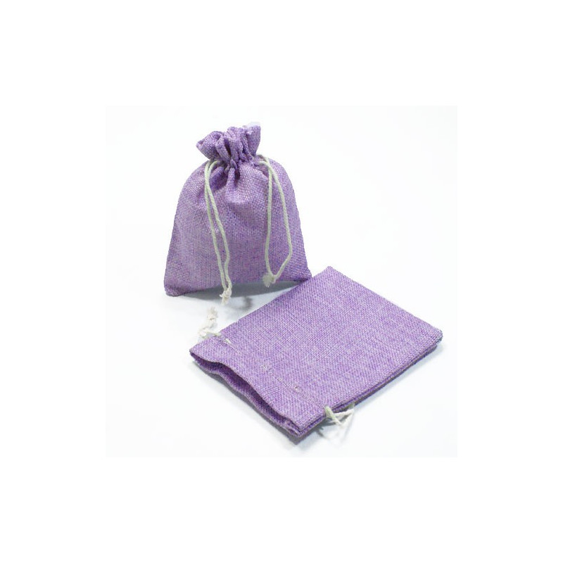10 grandi sacchetti in juta color malva 20x30 cm