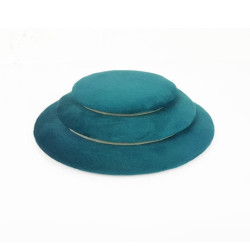 Set di 3 contenitori decorativi in velluto blu petrolio